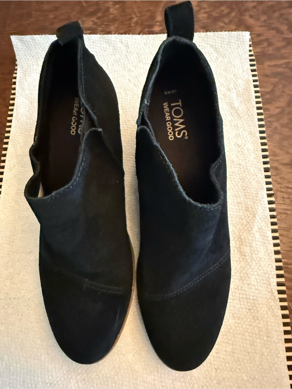 Toms Black Suede Slip-On Flats